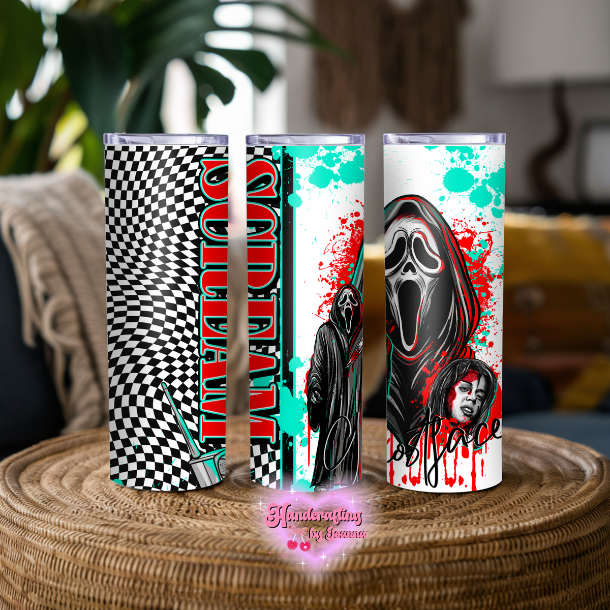 scream with Sydney checkered 20oz Tumbler