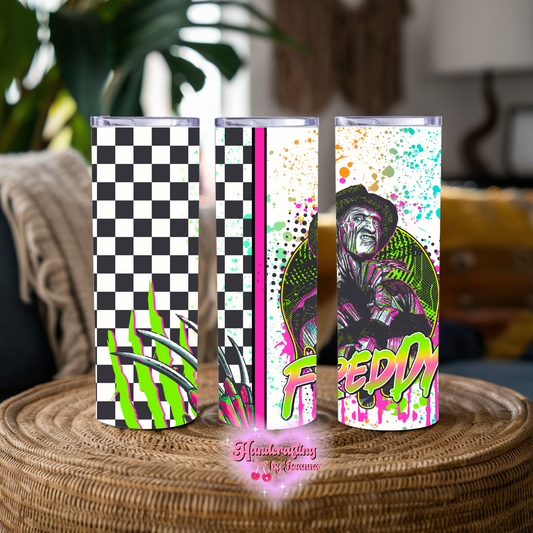 Freddy Summerween checkered 20oz tumbler