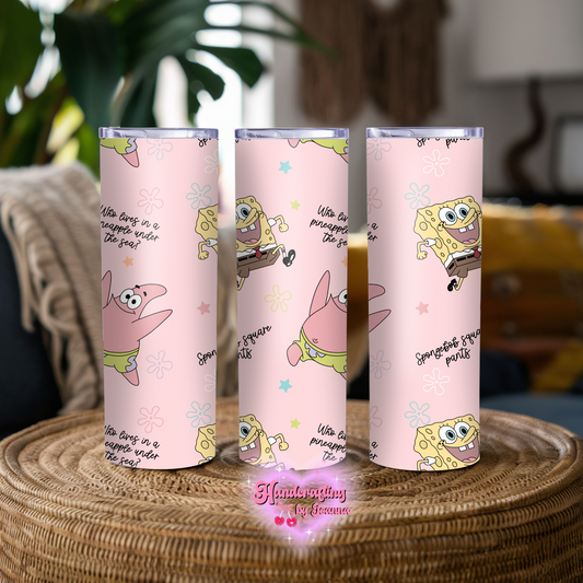 SpongeBob and Patrick pink 20oz
