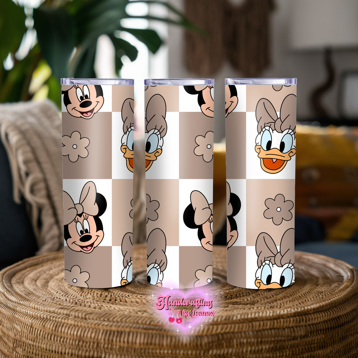 Bff checkered 20oz tumbler